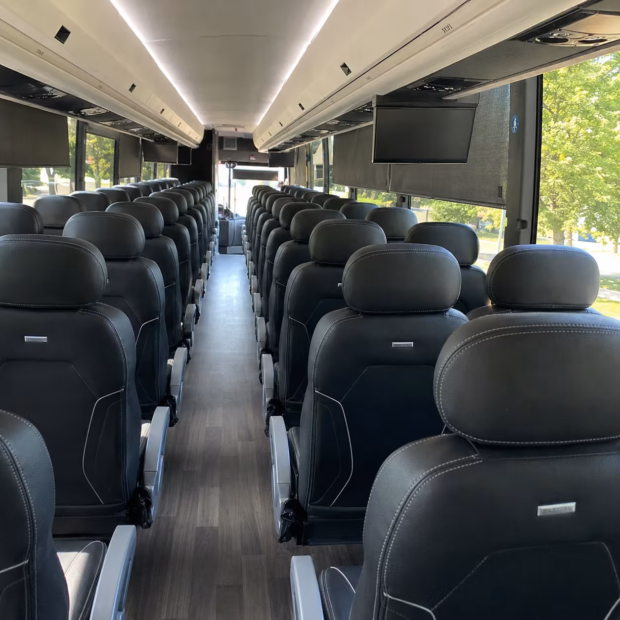56 passenger charter bus inside