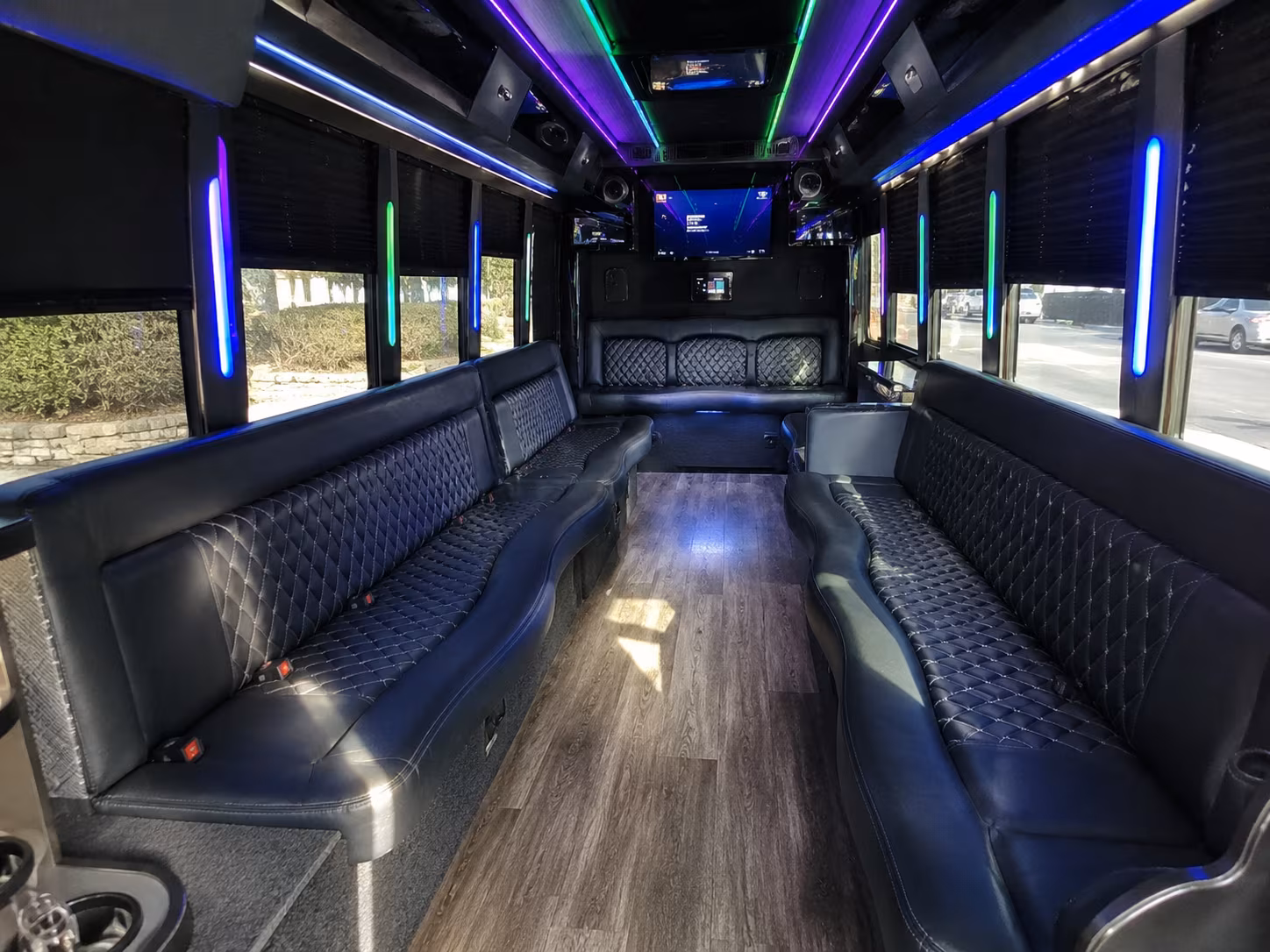 downey 15 passenger party bus interior