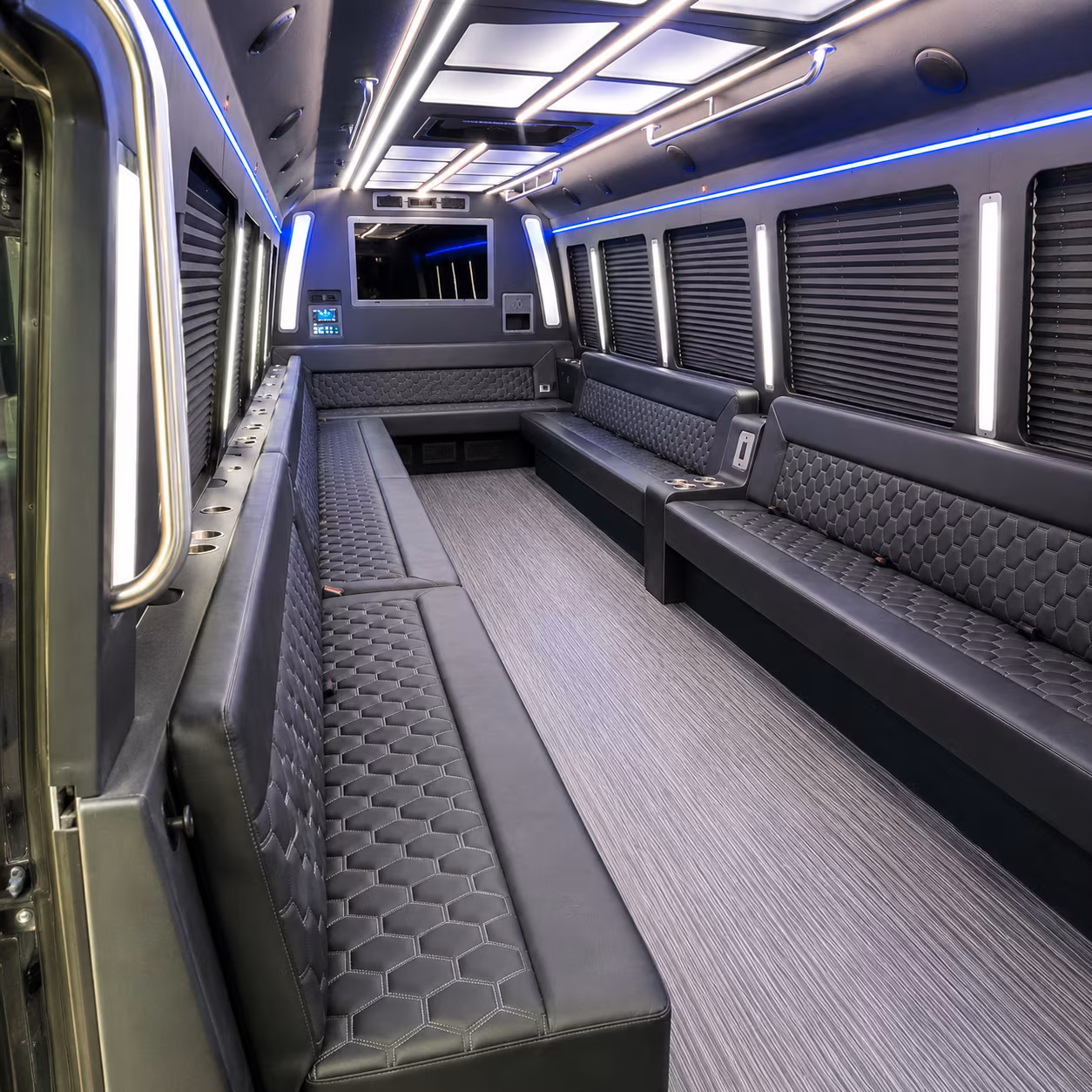 downey 40 passenger party bus interior