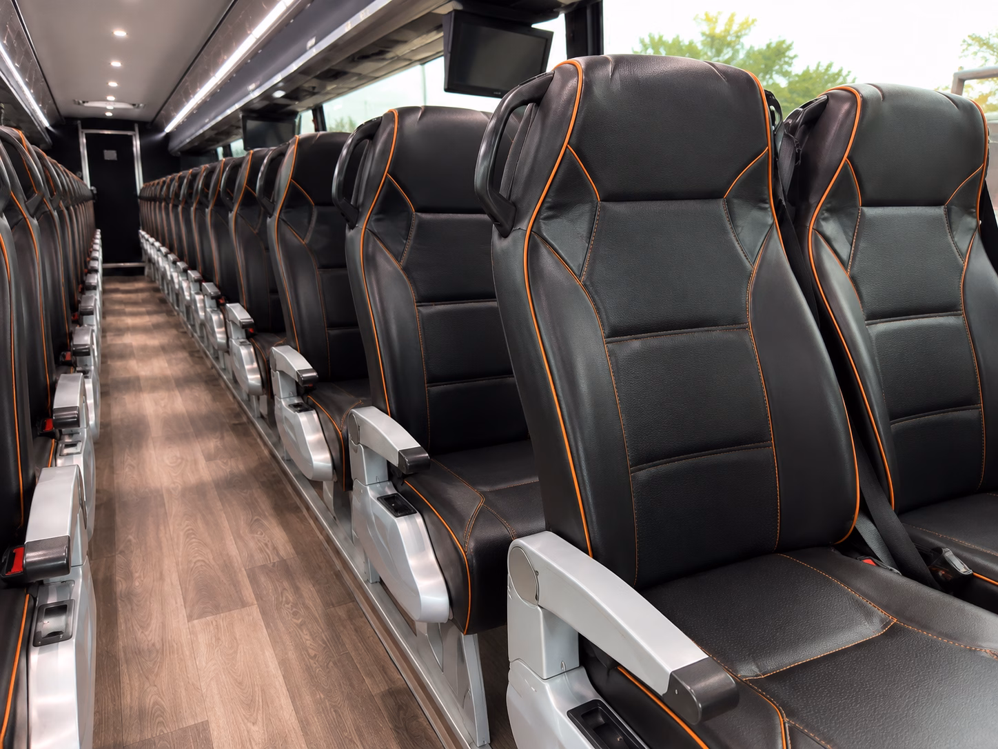 downey charter bus interior